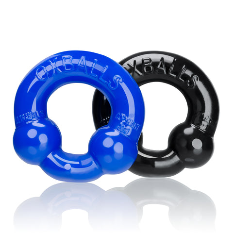 Ultraballs 2 Pack Cockring Black and Police Blue Multi Cockrings