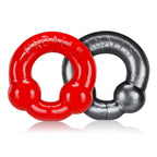 Ultraballs 2 Pack Cockring Steel/Red > Cock Ring > Sets