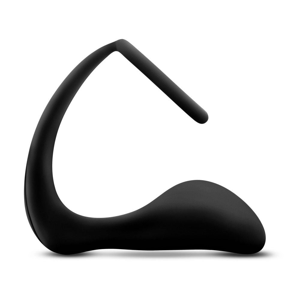 Anal Adventures Platinum Silicone Cock Ring Plug for Men Black Black Prostate Tools