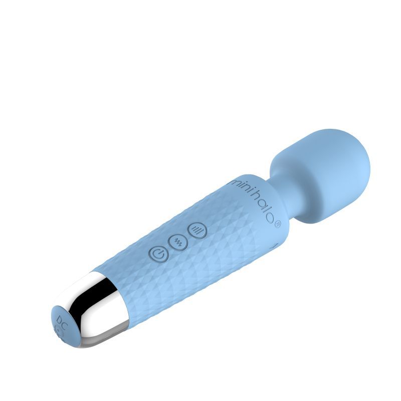 Shibari Mini Wand Halo (Powder Blue) – Powerful Wand Massager with 20 Vibration Patterns and Bendable Neck > Sex Toys > Mini Massagers
