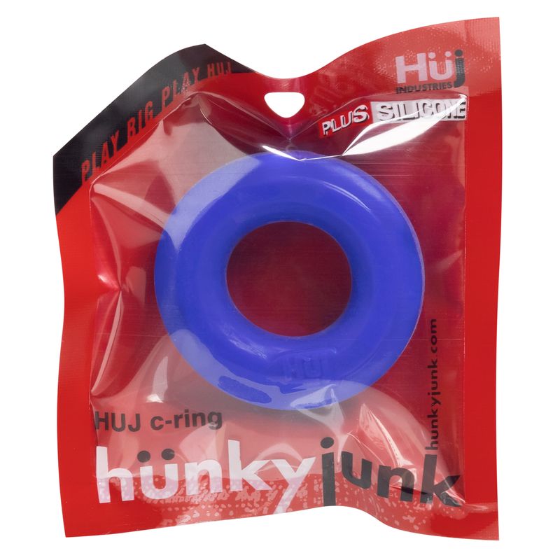 Hunkyjunk HUJ C-Ring (Cobalt) – Stretchy Grip Ball Ring > Cock Ring > Single