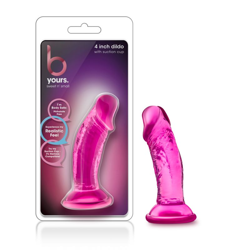 B Yours Sweet N Small 4 Inch Pink Suction Cup Dildo > Dildos > Slim Dildos
