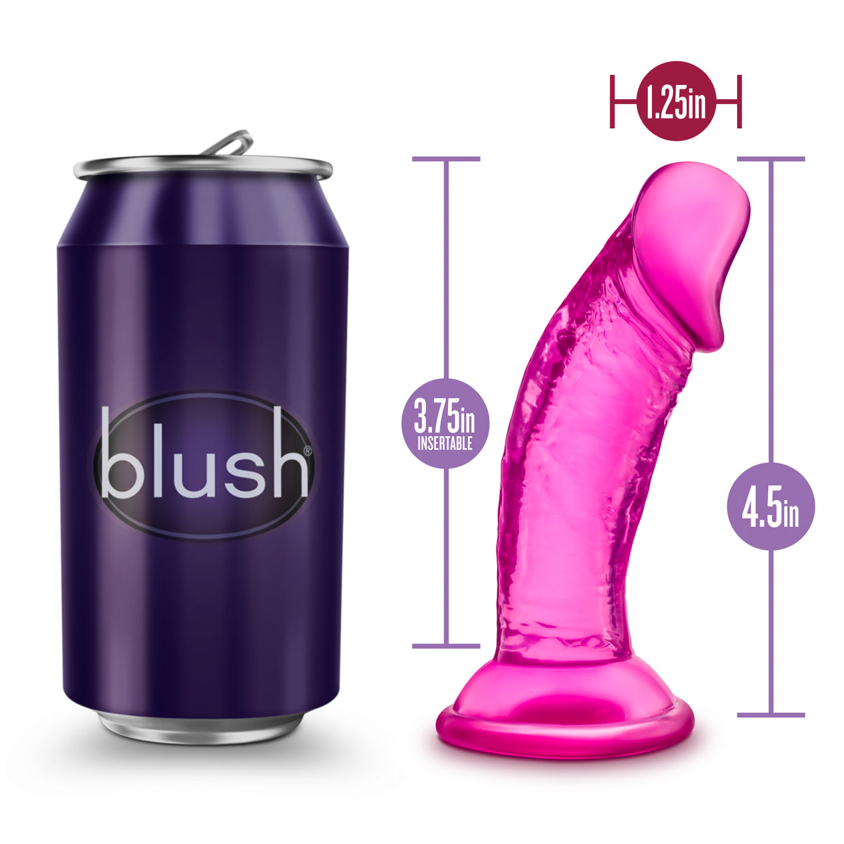 B Yours Sweet N Small 4 Inch Pink Suction Cup Dildo > Dildos > Slim Dildos