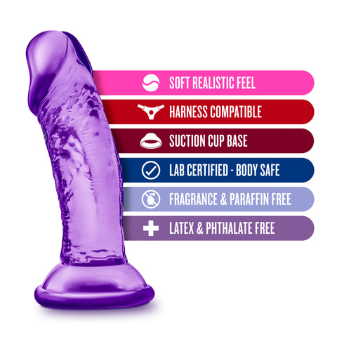 B Yours Purple 4 Inch Small Suction Cup Dildo for Beginners DONGS