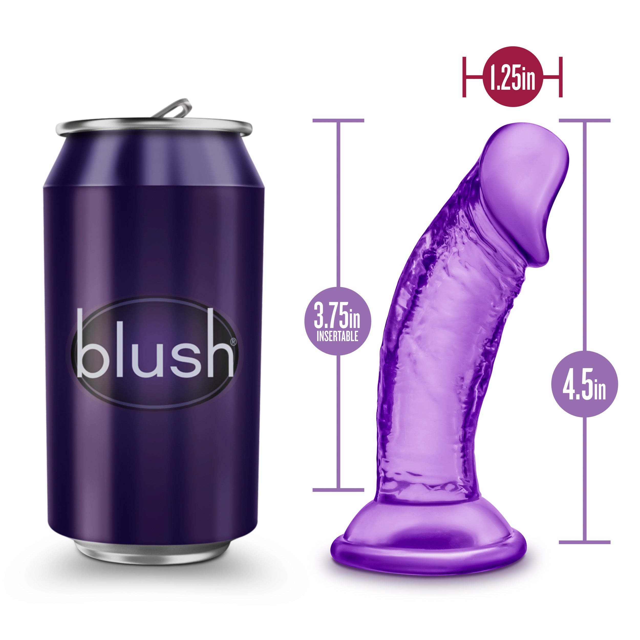 B Yours Purple 4 Inch Small Suction Cup Dildo for Beginners DONGS