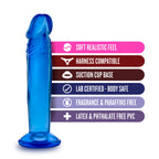 B Yours Sweet N Small 6 Inch Blue Realistic Dildo with Suction Cup > Dildos > Slim Dildos