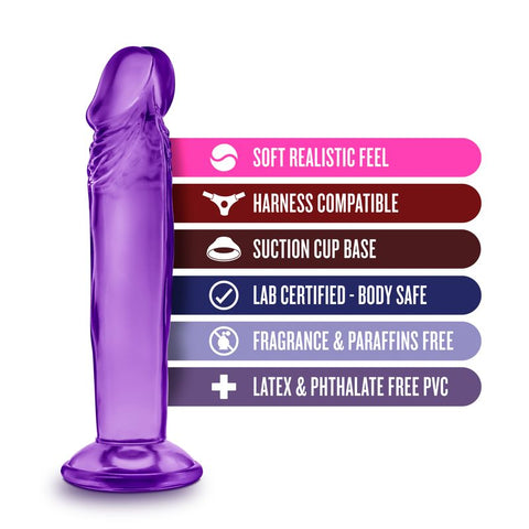 B Yours Sweet n' Small (Purple) – 6 Inch Suction Cup Dildo > Dildos > Slim Dildos