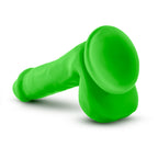 Neo Dual Density 6 Inch Green Dildo with Balls, suction cup base