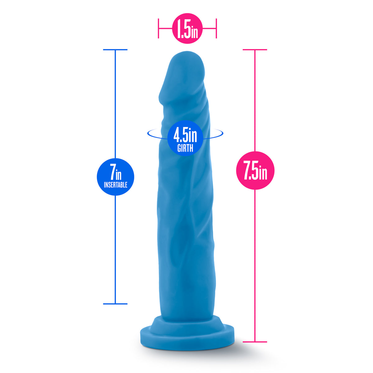 Neo Dual Density Cock 7.5 Inch Neon Blue Dildo > Dildos > Realistic Dildos