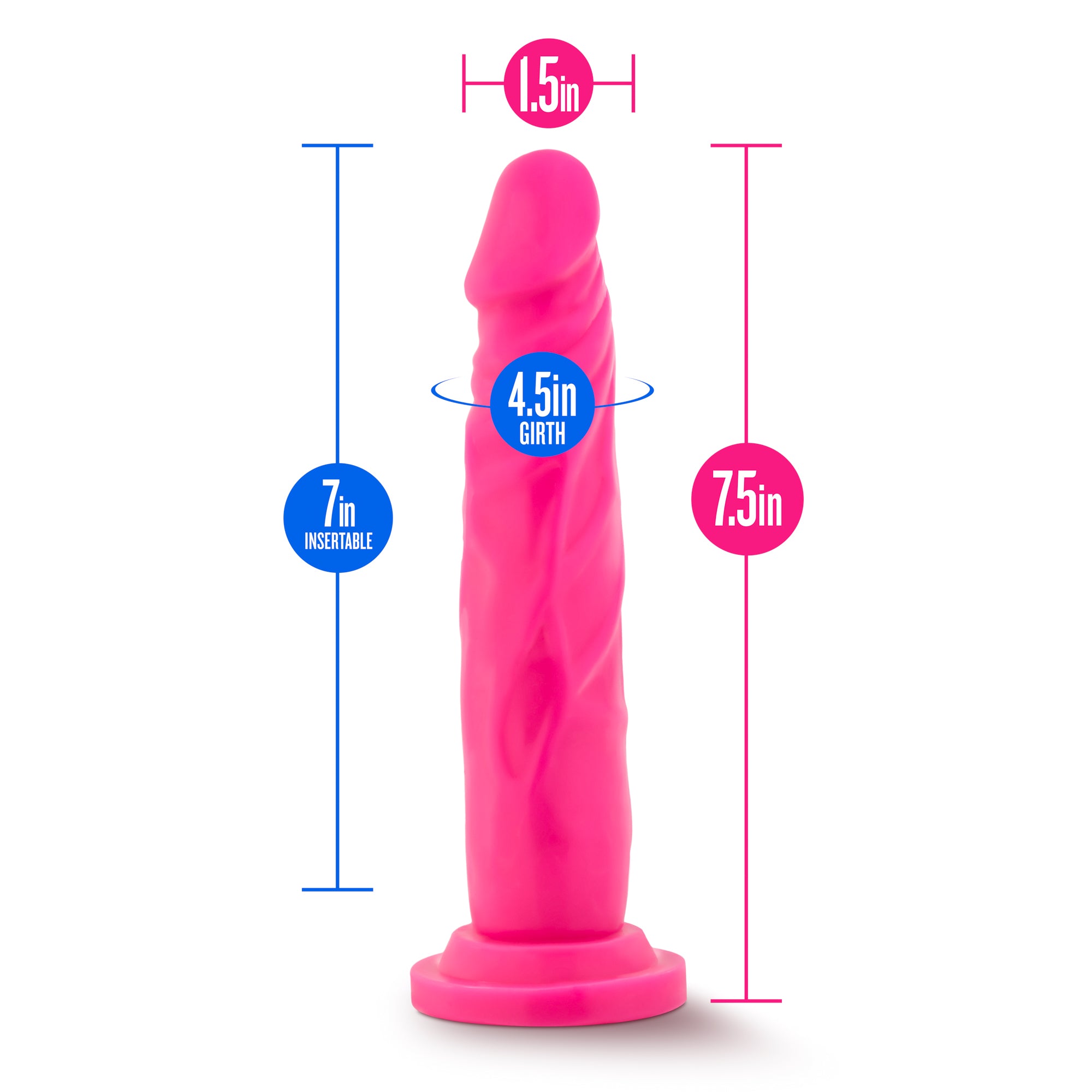Neo Dual Density Cock 7.5 Inch Neon Pink Dildo DONGS
