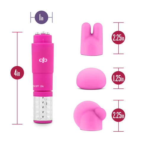 Rose Revitalize Massage Kit Pink with 3 Silicone Attachments > Sex Toys For Ladies > Finger Vibrators