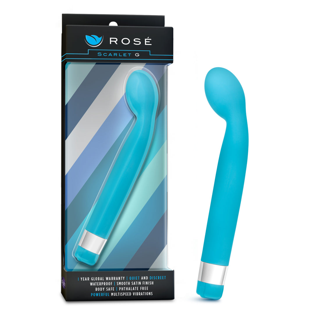 Rose Scarlet G Blue G-Spot Vibrator Waterproof 7 Inches Blue Vibrators