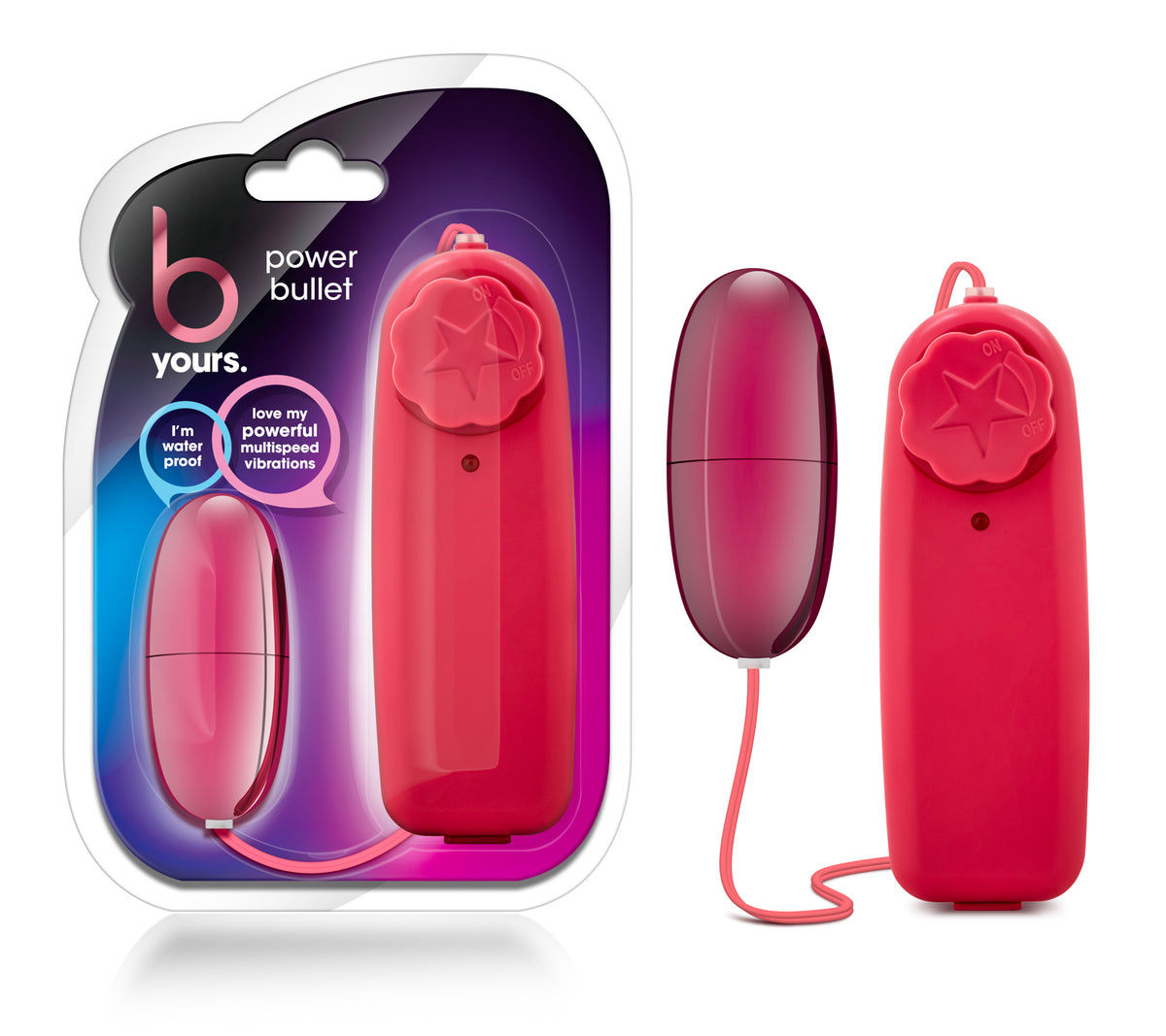 B Yours Power Bullet Cerise with Multi-Speed Vibrations Pink BULLETS
