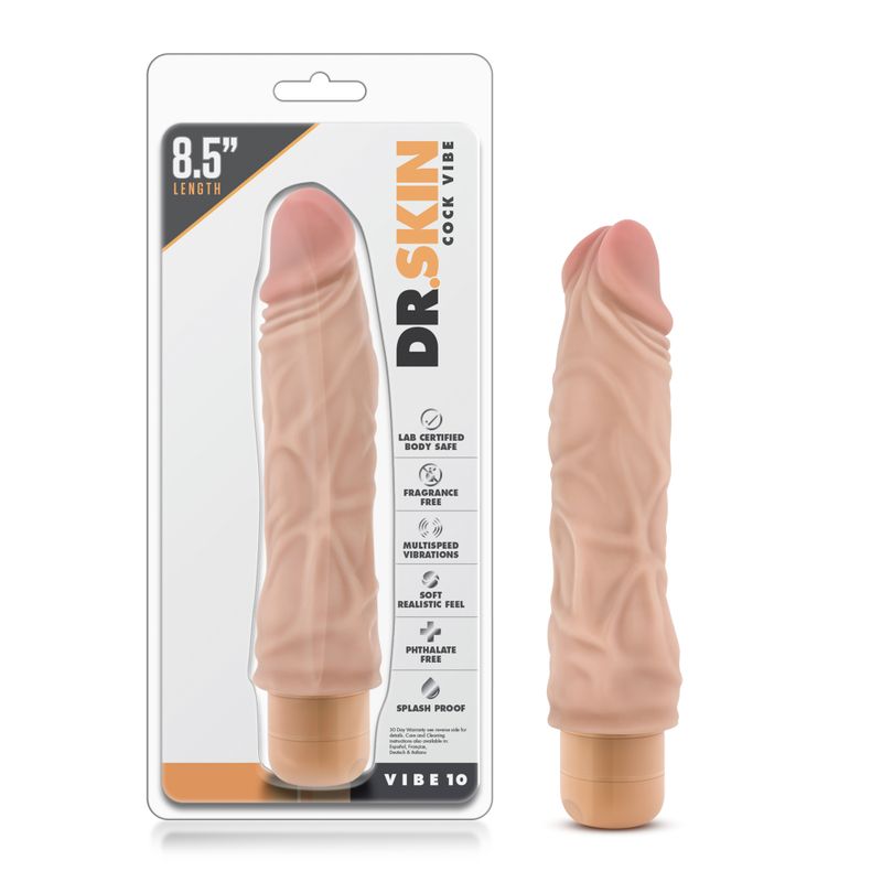Dr Skin Cock Vibe 10 8.5 Inch Vibrating Cock in Beige > Realistic Dildos and Vibes > Realistic Vibrators