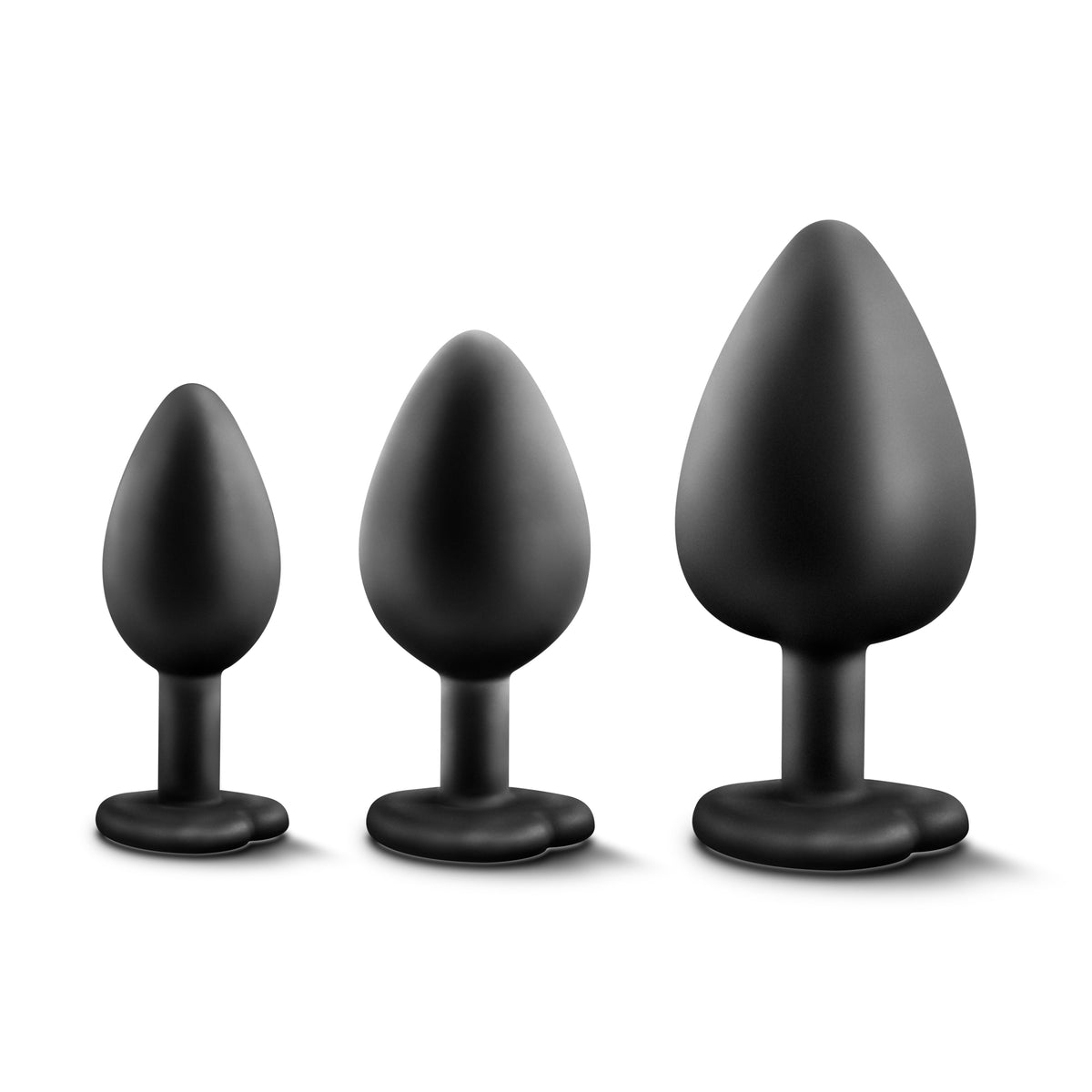 Luxe Bling Plugs Training Kit – 3 Sizes Silicone Anal Plugs with Heart Gems > Anal Range > Butt Plug Kits