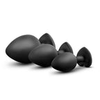 Luxe Bling Plugs Training Kit – 3 Sizes Silicone Anal Plugs with Heart Gems > Anal Range > Butt Plug Kits