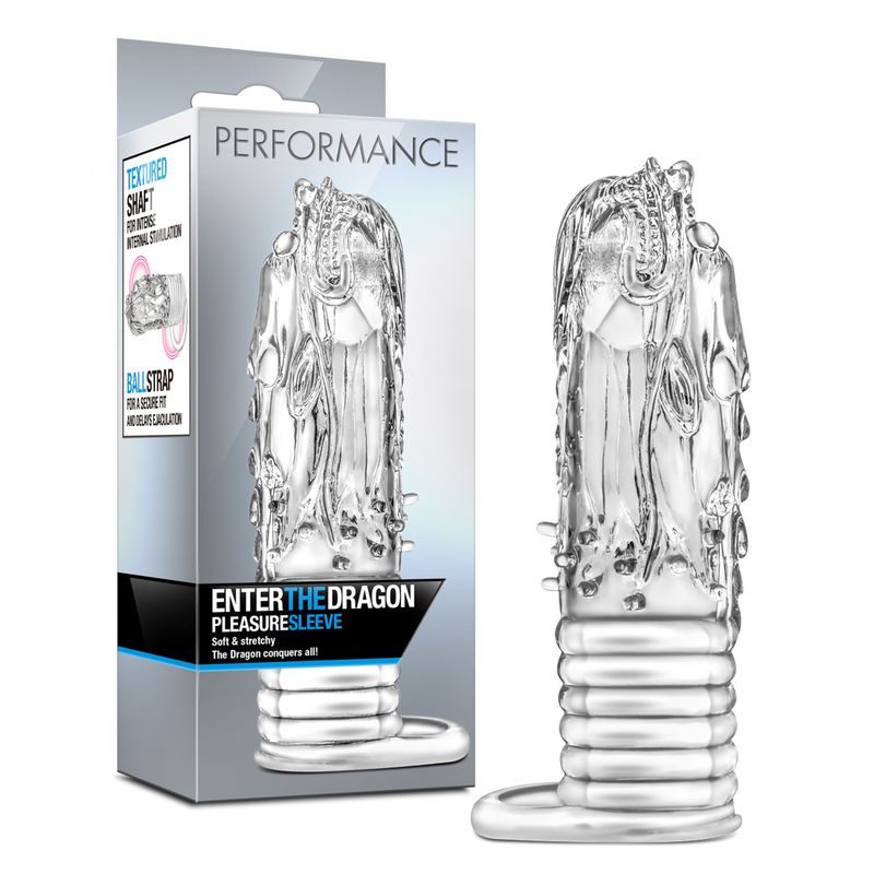 Performance - 'Enter The Dragon' Clear Cock Sleeve 5.25" Length > Sex Toys For Men > Penis Sleeves