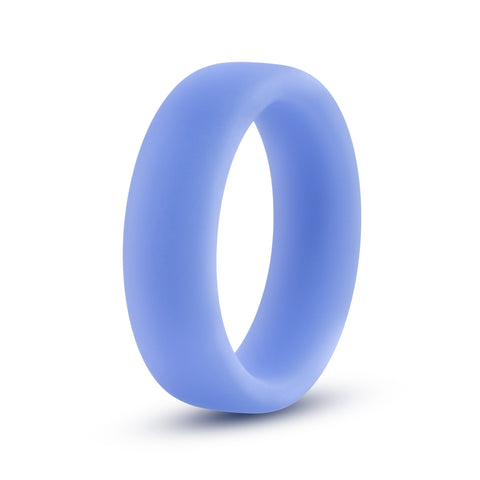 Performance Silicone Glo Cock Ring Blue Glow 1.5in for Comfort COCK RINGS