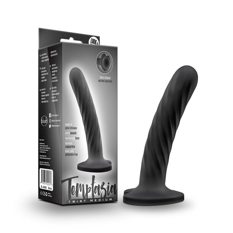 Temptasia Twist Dong - Medium Swirling Texture Black DONGS