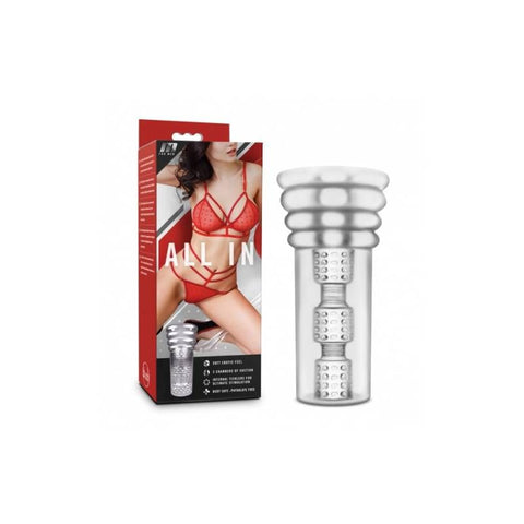 All In Clear Male Masturbator with Triple Suction Chambers Strokers - Manual