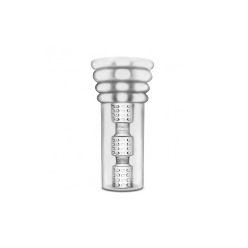 All In Clear Male Masturbator with Triple Suction Chambers Strokers - Manual