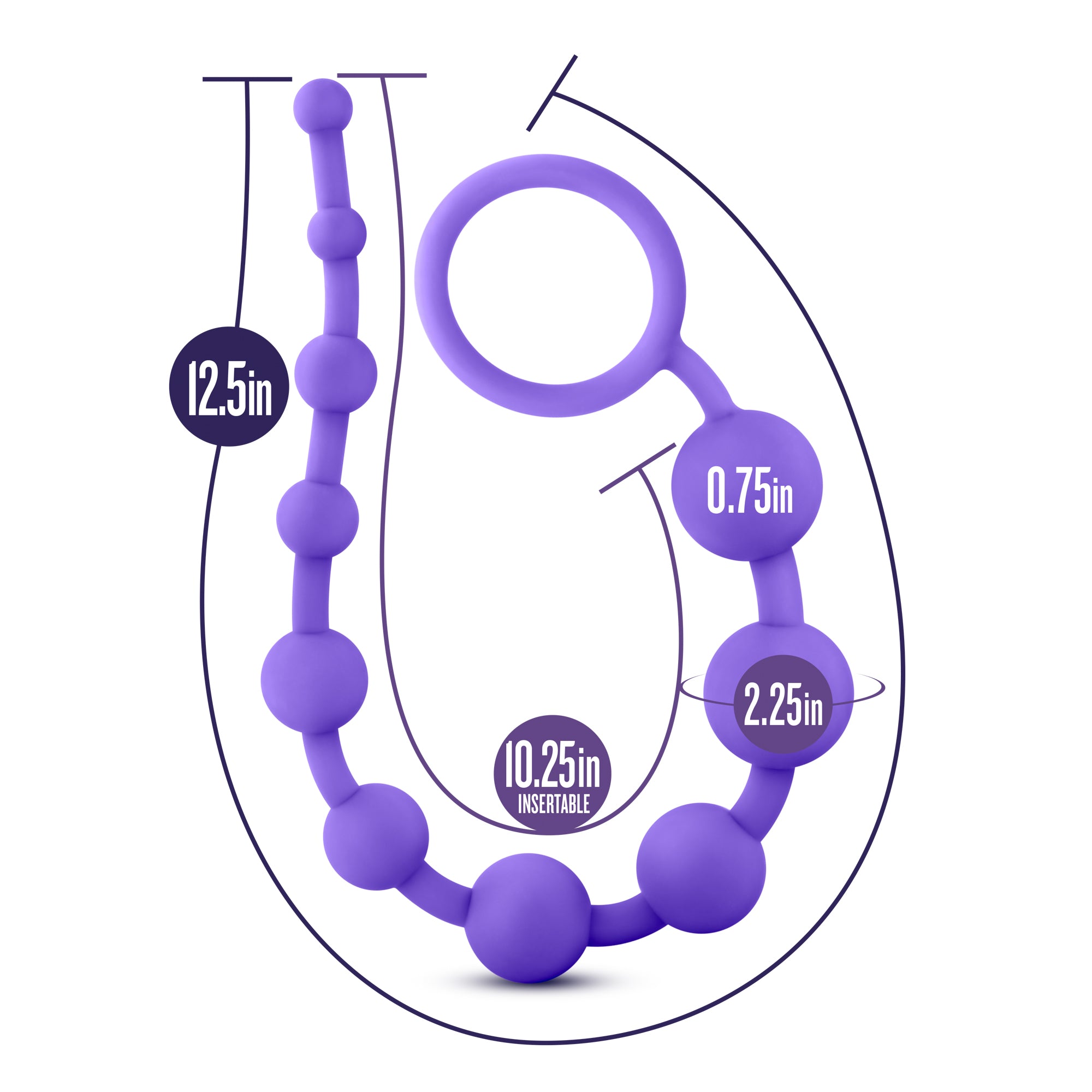 Luxe Silicone 10 Beads Purple 12.5 Inch Length Secondary image