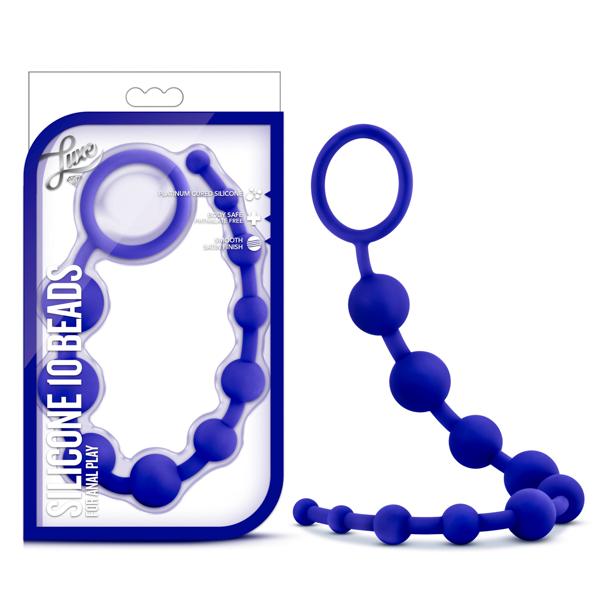 Luxe Silicone 10 Beads Indigo Anal Toy 12.5 Inch Length > Anal Range > Anal Beads