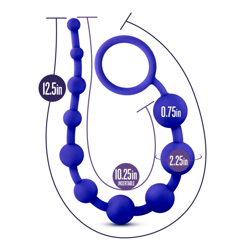 Luxe Silicone 10 Beads Indigo Anal Toy 12.5 Inch Length > Anal Range > Anal Beads