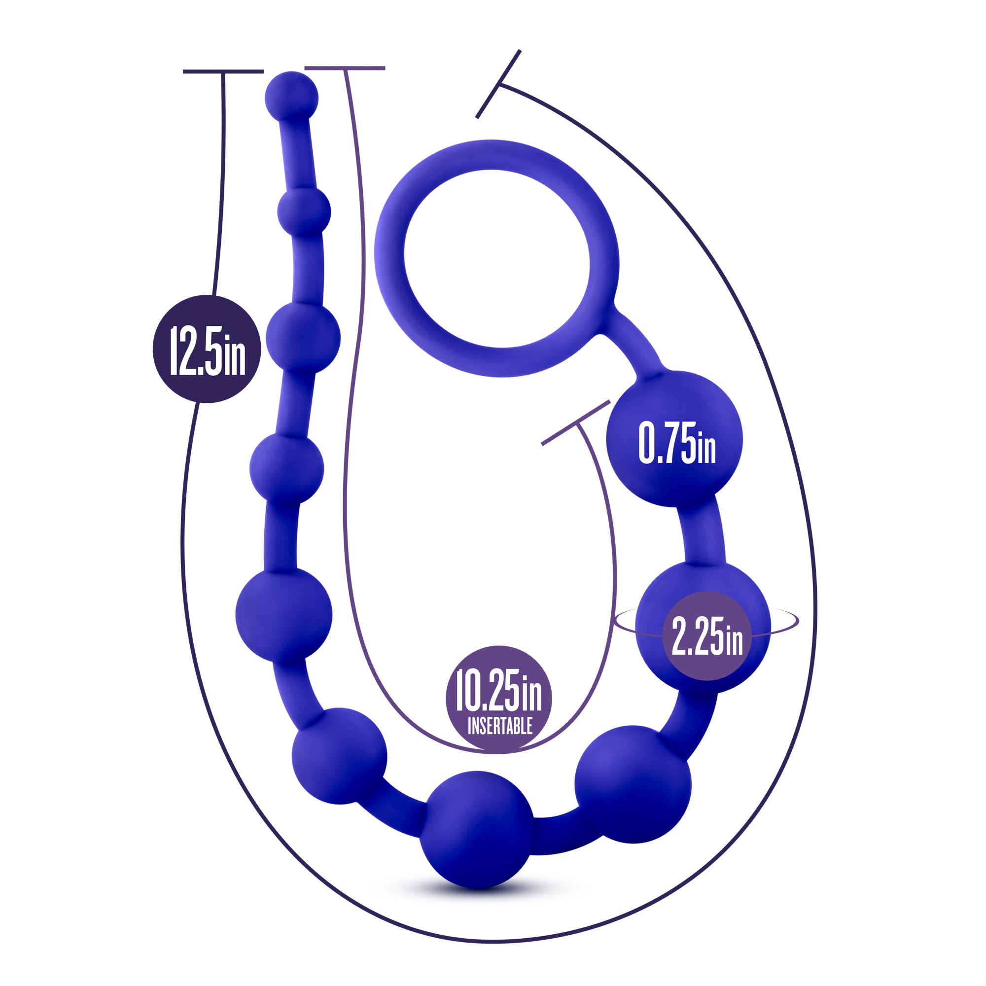 Luxe Silicone 10 Beads Indigo Anal Toy 12.5 Inch Length > Anal Range > Anal Beads