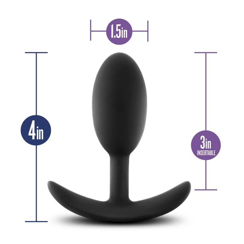 Luxe Wearable Vibra Slim Plug Black Medium