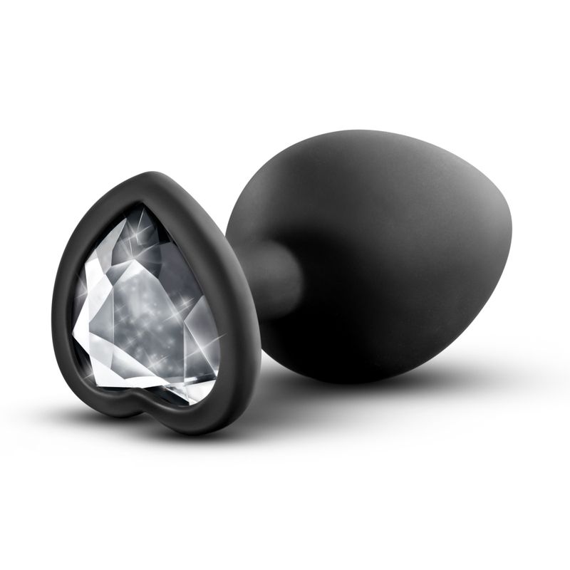 Temptasia Medium 3.25 Inch Black Bling Butt Plug Satin Smooth Anal Toy > Anal Range > Butt Plugs