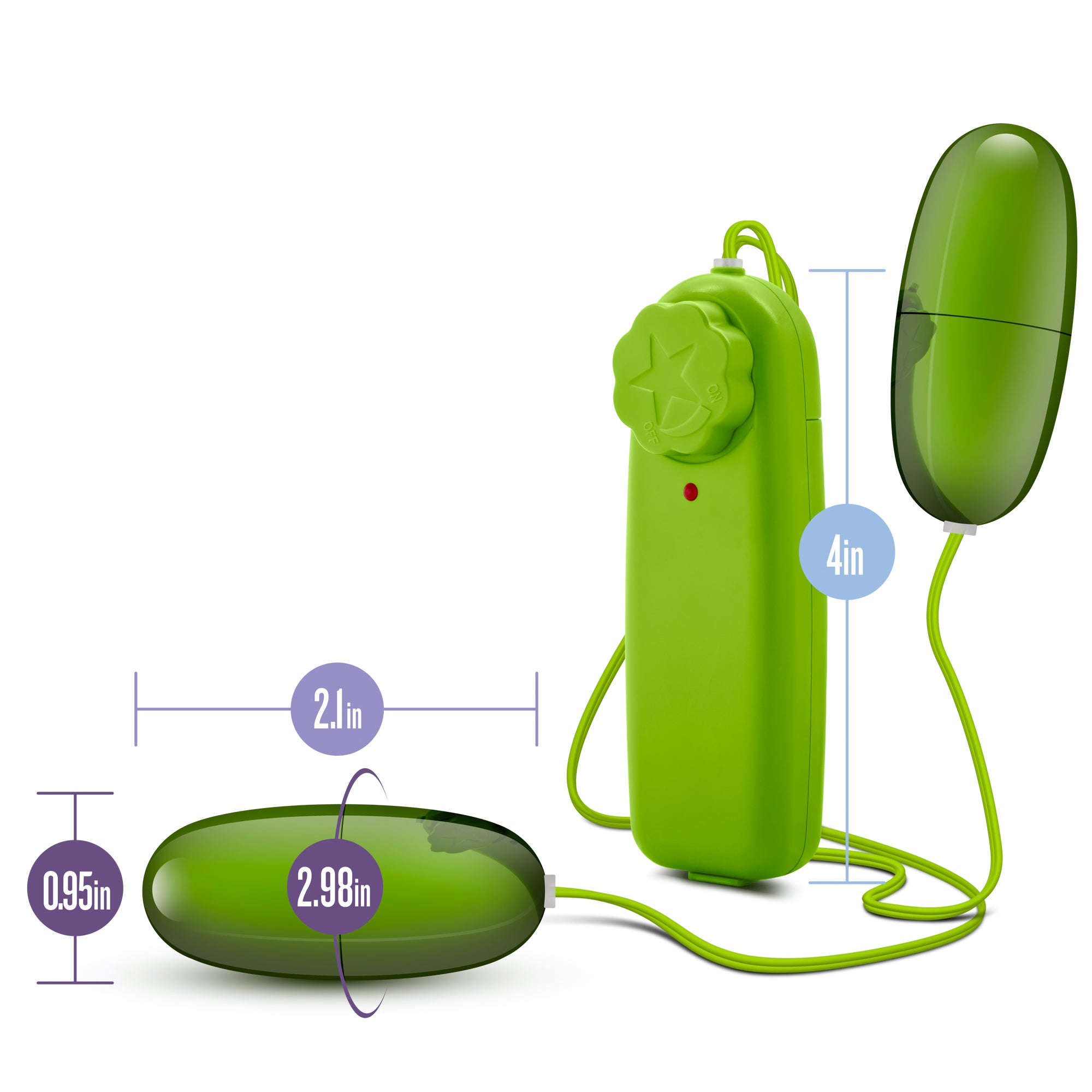 B Yours Double Pop Eggs Lime Vibrating Pleasure Set BULLETS