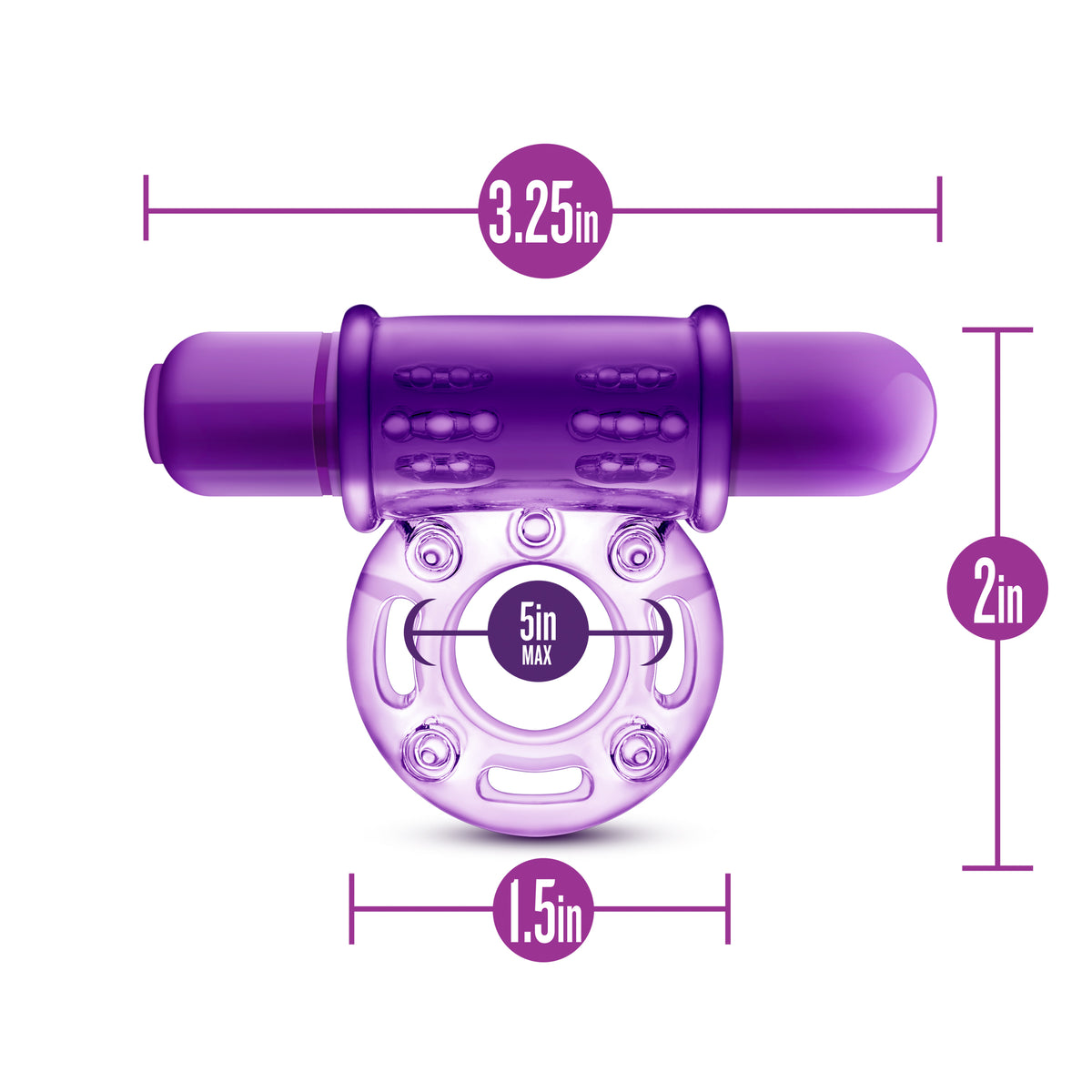 Play With Me Couples Play Vibrating Cock Ring in Purple > Sex Toys > Couples Toys