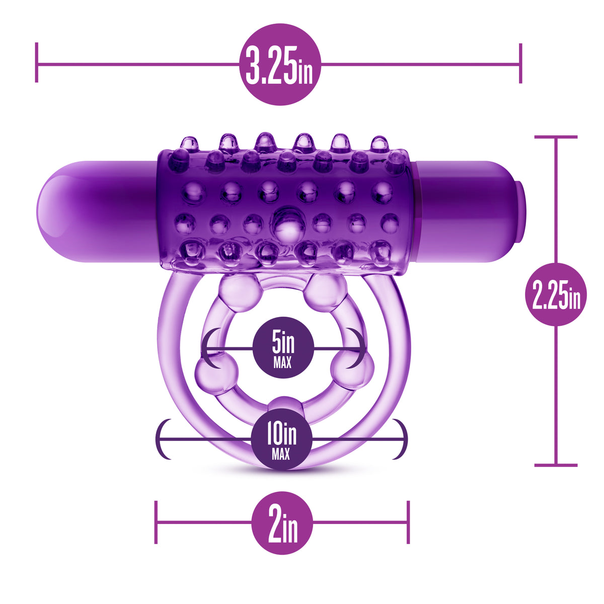 Play With Me The Player Vibrating Double Strap Cock Ring in Purple > Cock Ring > Vibrating