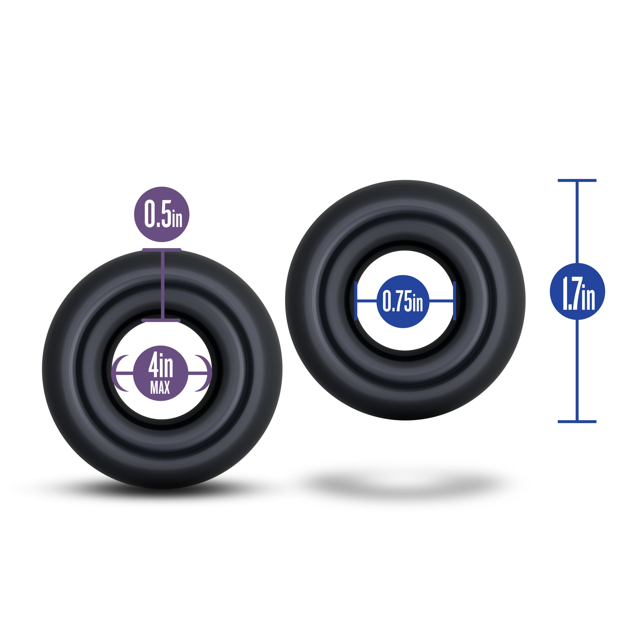 Stay Hard Donut Rings (Black) – Oversized Cock Ring > Cock Ring > Sets