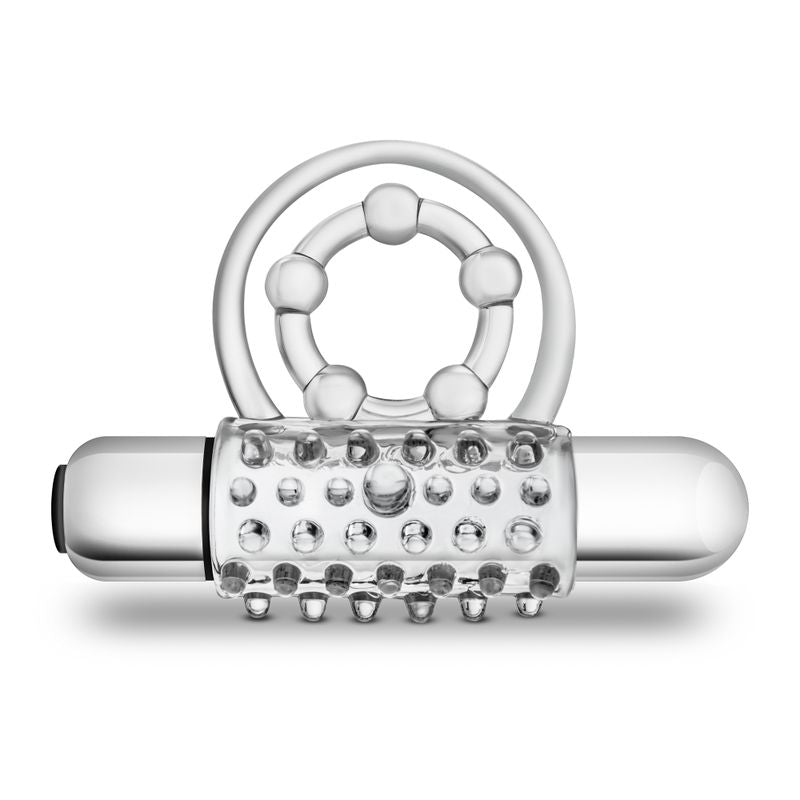 Stay Hard Vibrating Super Clitifier - Vibrating Cock Ring - Clear BULLETS