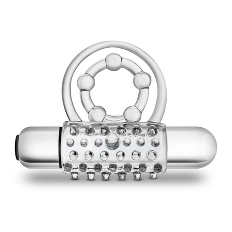 Stay Hard Vibrating Super Clitifier - Vibrating Cock Ring - Clear BULLETS