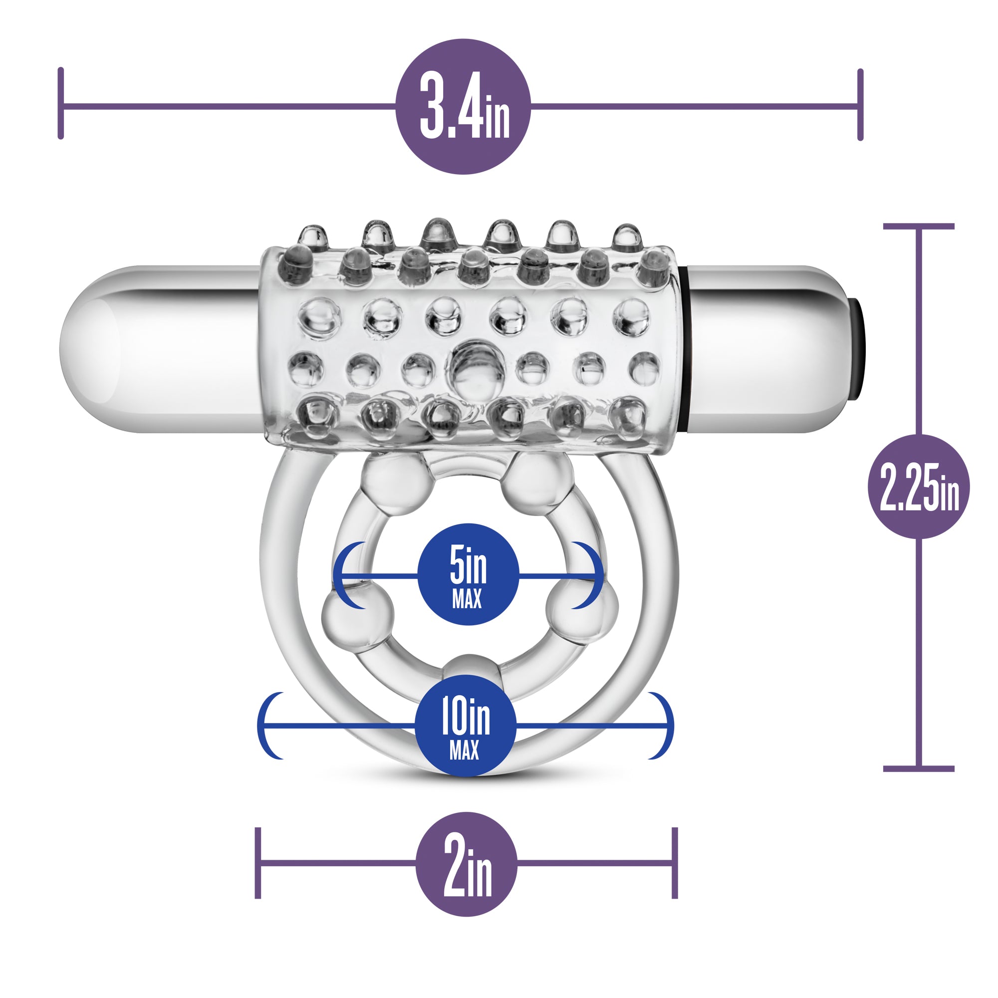 Stay Hard Vibrating Super Clitifier - Vibrating Cock Ring - Clear > Cock Ring > Vibrating