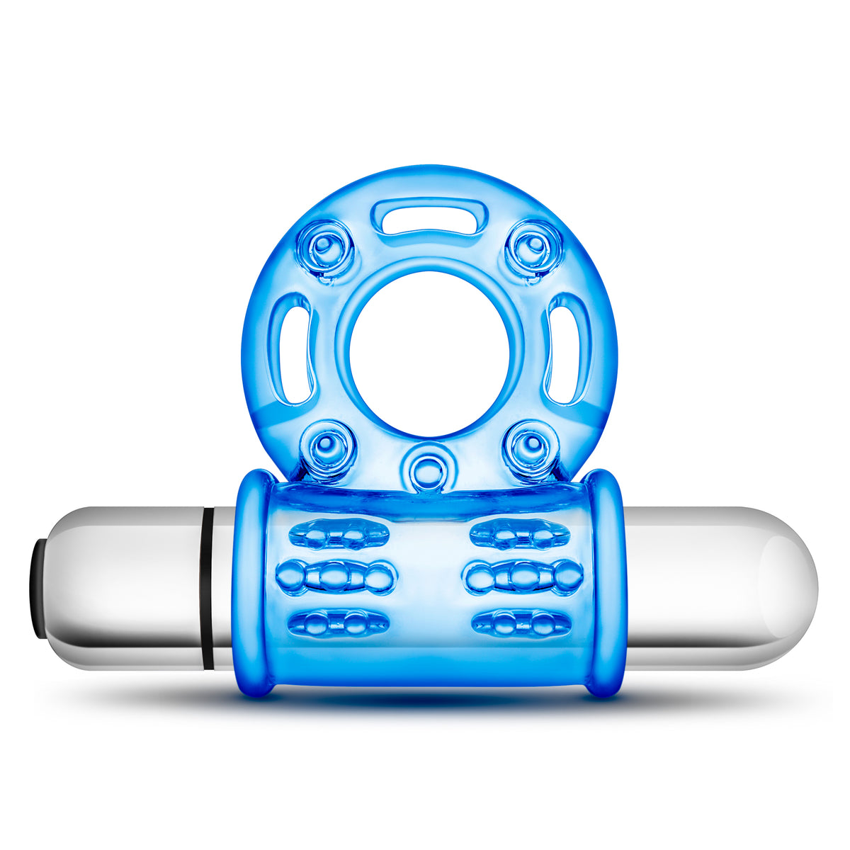 Stay Hard Vibrating Bull Ring (Blue) – 10 Function Vibrating Cock Ring > Cock Ring > Vibrating Main image