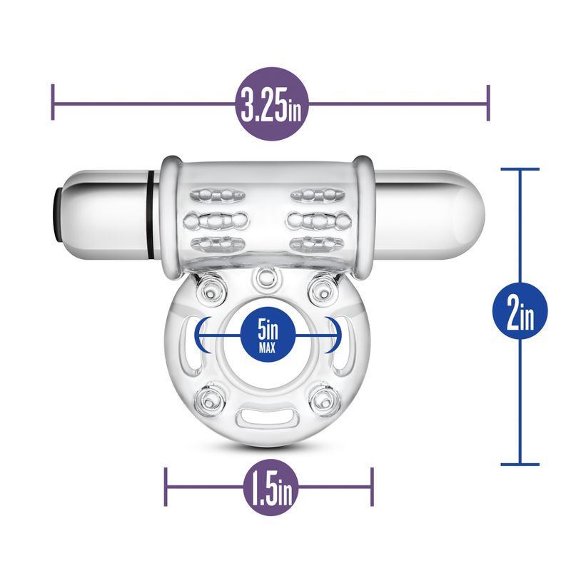 Stay Hard 10 Function Vibrating Bull Ring – Clear Vibrating Cock Ring > Cock Ring > Vibrating