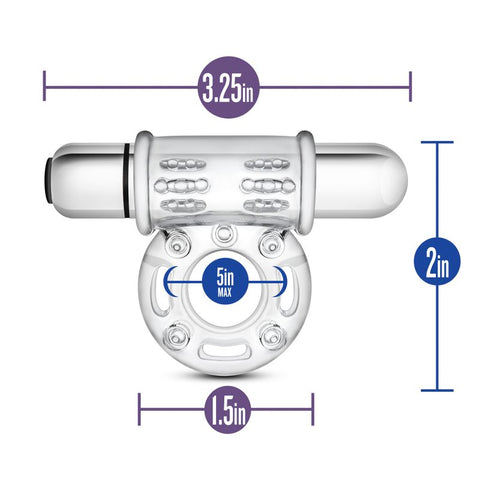 Stay Hard 10 Function Vibrating Bull Ring – Clear Vibrating Cock Ring > Cock Ring > Vibrating