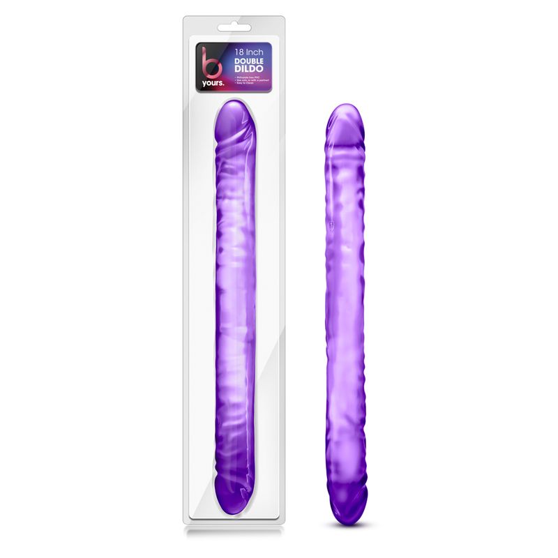 B Yours Double Dildo Purple 18in Double Dongs