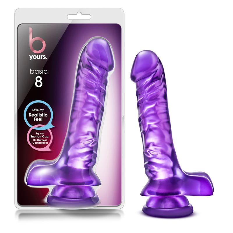 B Yours Basic Purple 9 Inch Dildo with Suction Cup > Dildos > Realistic Dildos