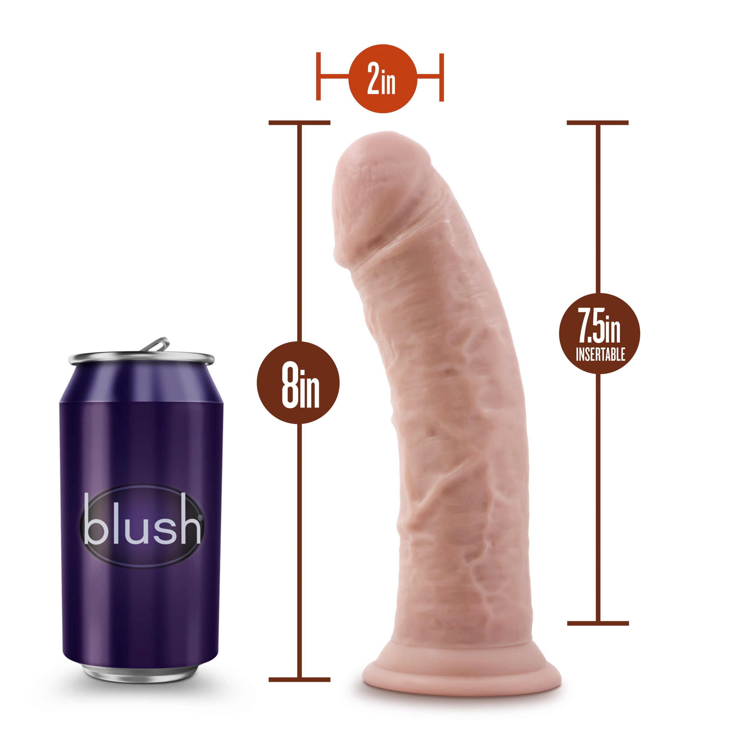Dr Skin 8 Inch Realistic Dildo With Suction Cup (Vanilla) – Sturdy Suction Cup Dildo > Dildos > Realistic Dildos