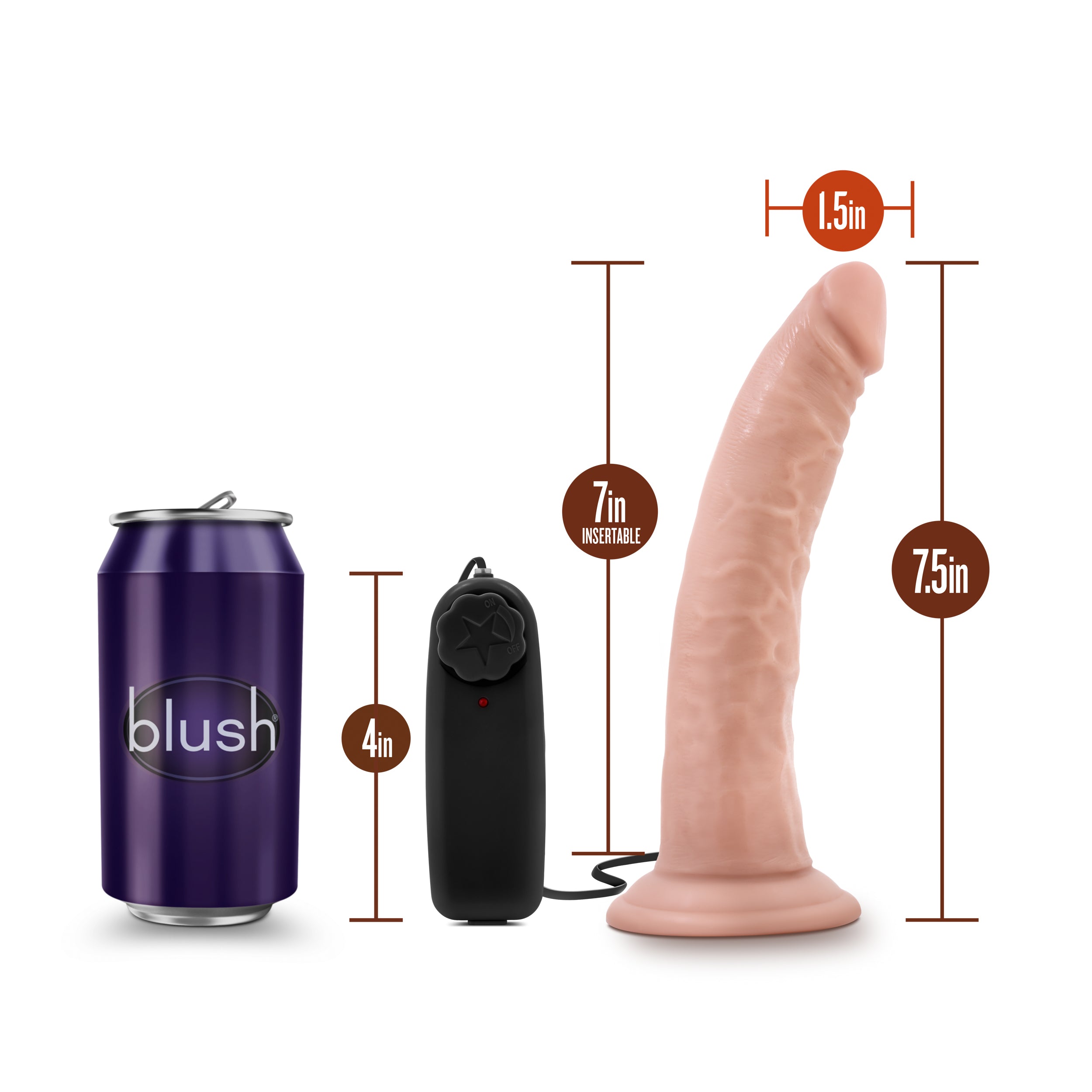 Dr Dave 7 Inch Realistic Vibrating Dildo with Suction Cup Secondary image
