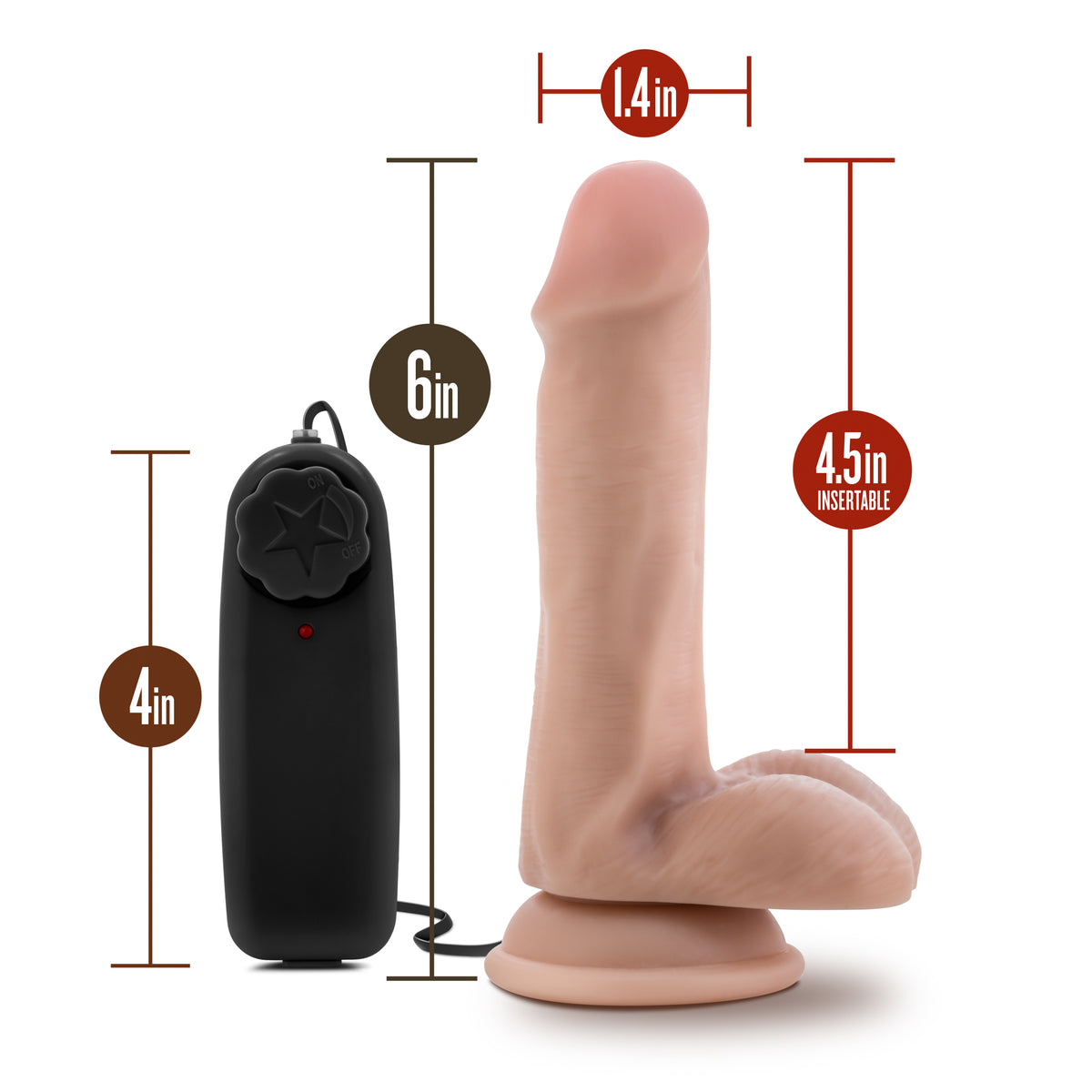 Dr Rob 6 Inch Vibrating Dildo with Suction Cup Vanilla Scent > Vibrators > Realistic Vibrators