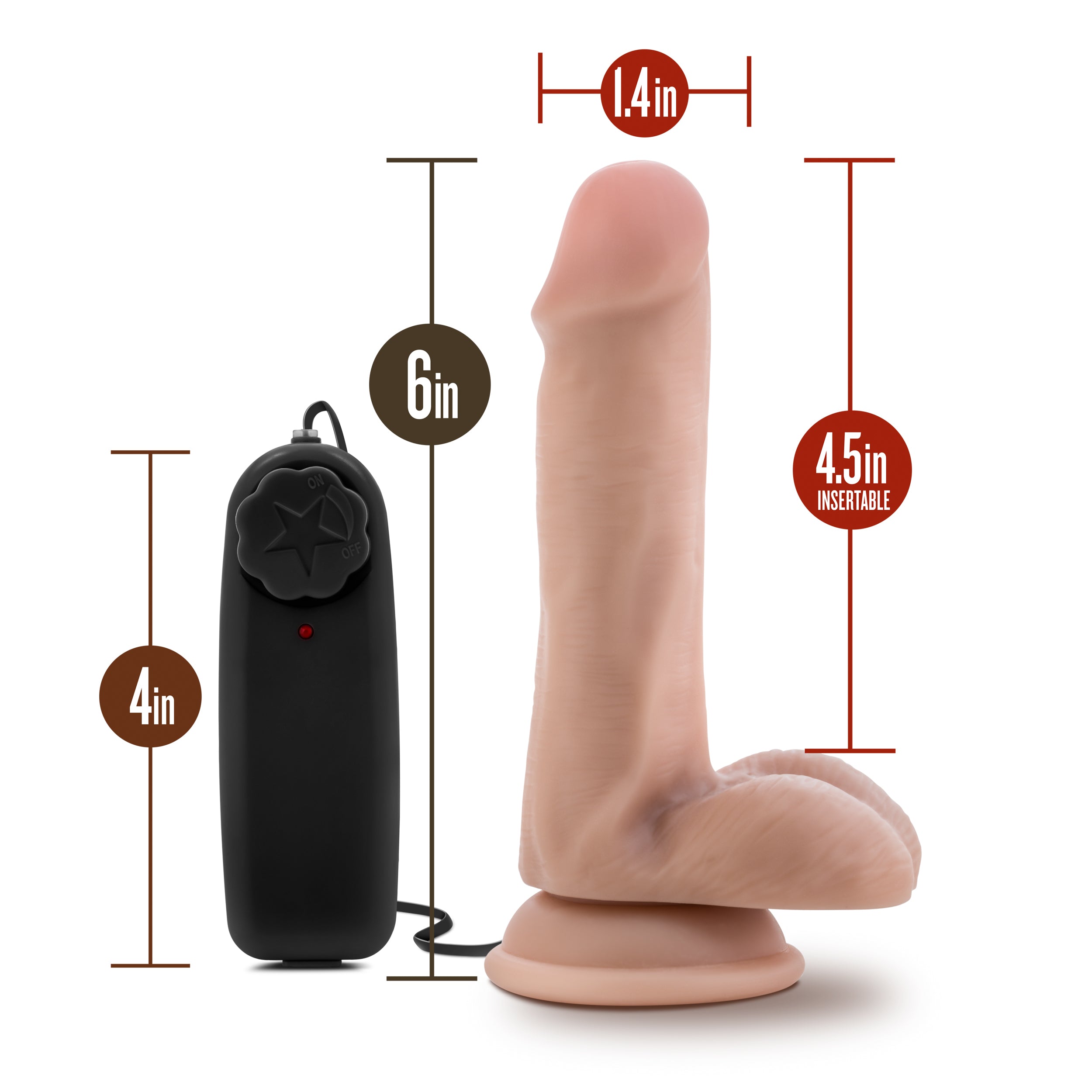 Dr Rob 6 Inch Vibrating Dildo with Suction Cup Vanilla Scent > Vibrators > Realistic Vibrators
