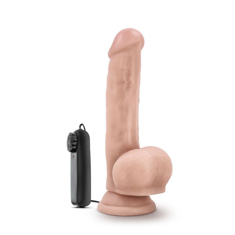 Dr Skin 8.75 Inch Curved Vibrating Dildo with Suction Cup DONGS Vibrating
