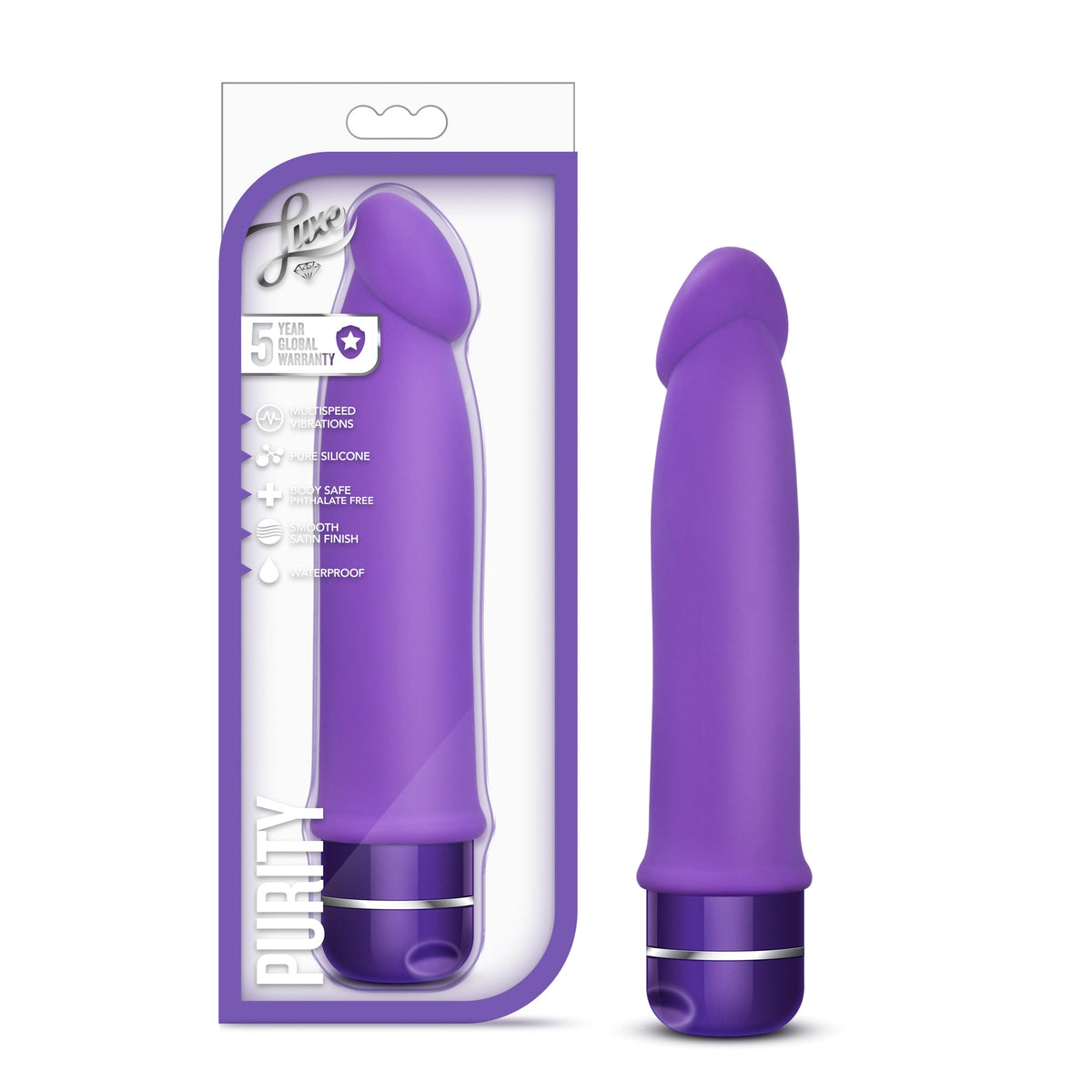 Luxe Purity 7.5 Inch Silicone Vibrator with Multi-Speed > Vibrators > Standard Vibrators