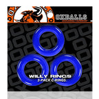Willy Rings Pool Blue 3-Pack Super-Stretch Cockrings > Cock Ring > Sets